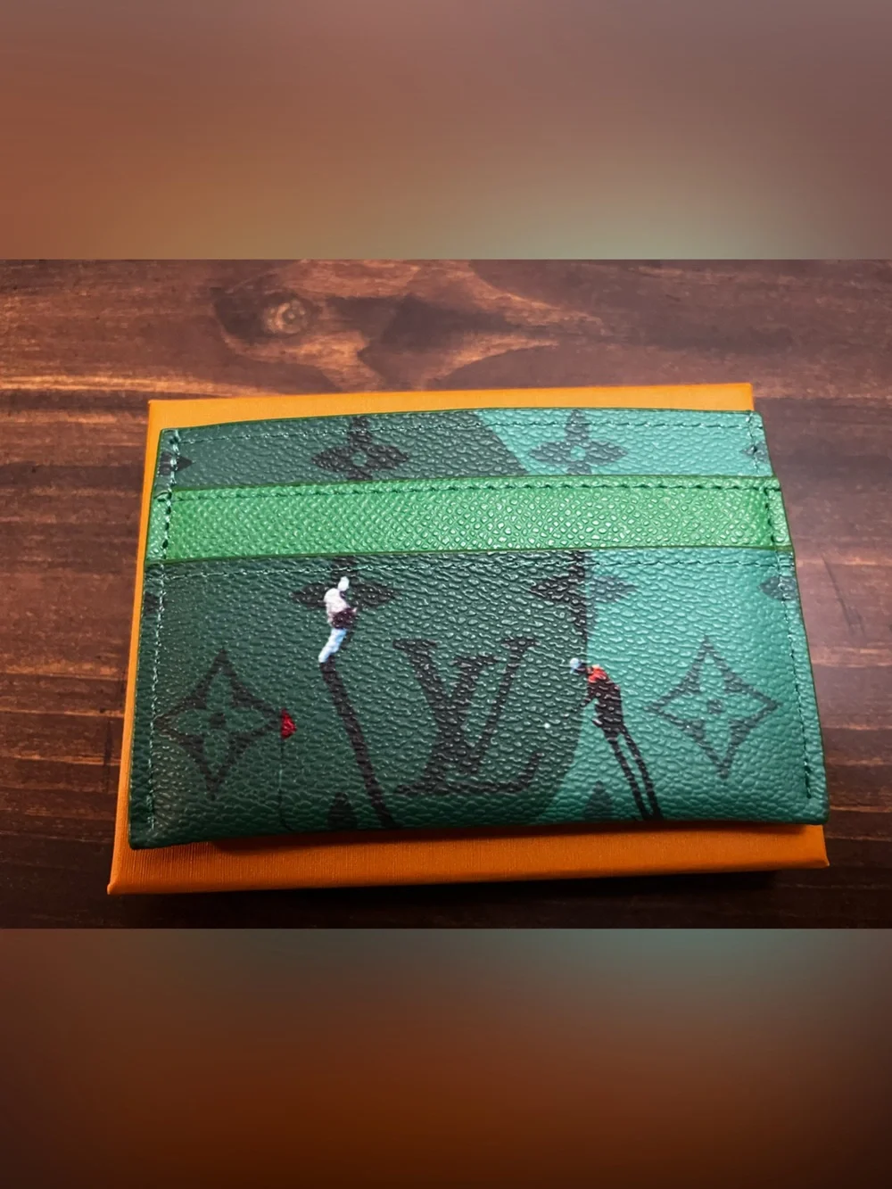 ⛳️ Louis. Vuitton. Green Golf Monogram Logo Card Wallet